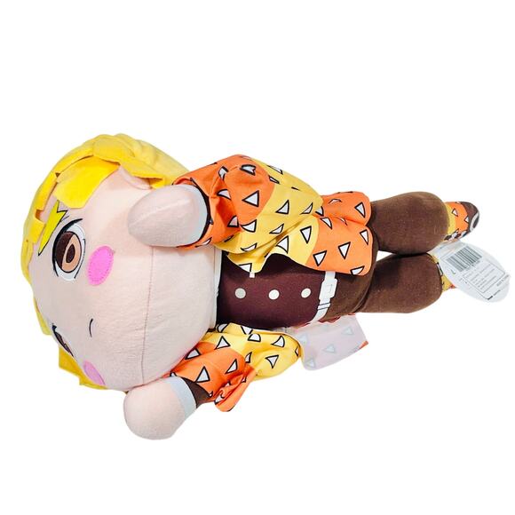 Demon Slayer Lay Down Plush Zenitsu Agatsuma Mega Jumbo Nesoberi Plush 40cm New - Picture 6 of 9